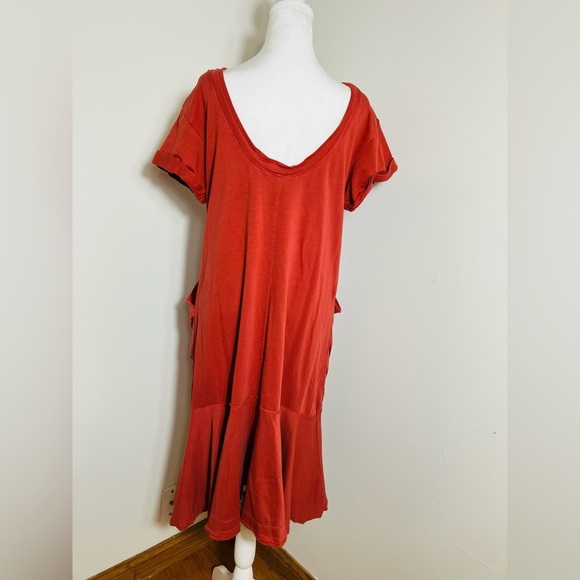 Anthropology Saturday Sunday Midi Dress Sz M Burnt Orange Pockets Cotton Beach - Picture 4 of 9